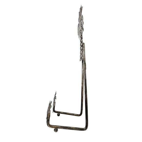 Easel Plate Holder Book Recipe Photo Frame Display Stand Palm Tree Silvertone - Picture 7 of 13